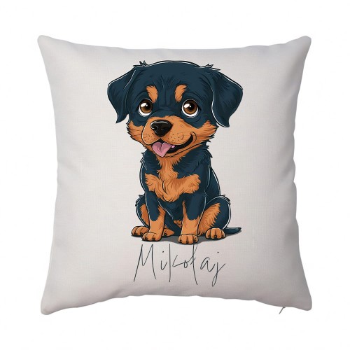 poduszka Rottweiler Mikołaj len.jpg