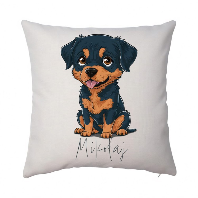 poduszka Rottweiler Mikołaj len.jpg